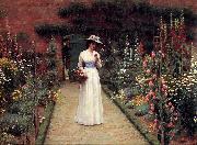 Edmund Blair Leighton Lady in a Garden oil painting reproduction